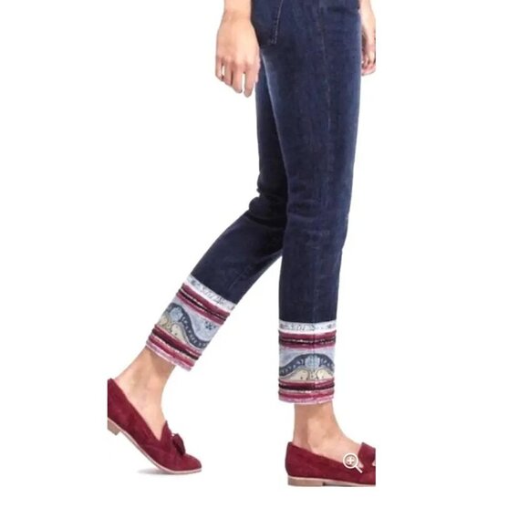 Anthropologie Pilcro Stet Patchwork Cuff Jeans Size 28 - Picture 2 of 12